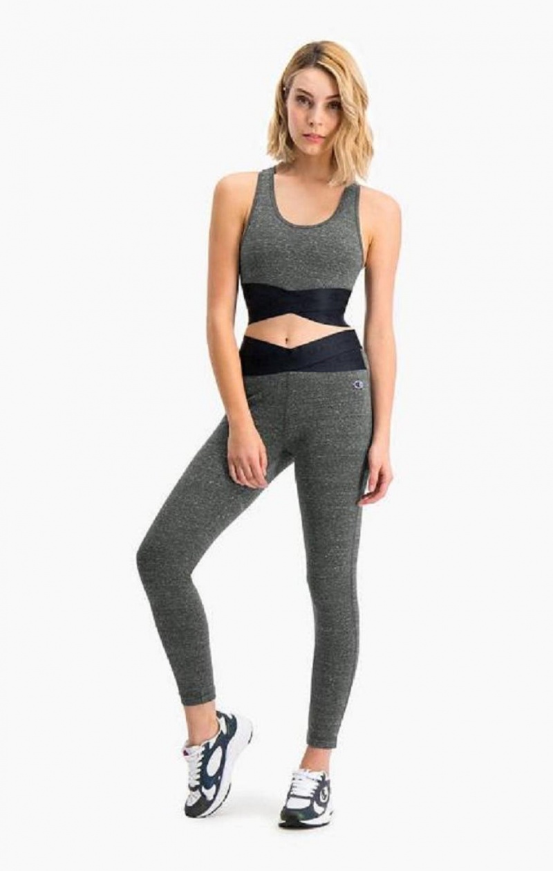 Dámské Jogger Kalhoty Champion Script Logo Crossover Tréninková Leggings Tmavě Šedé | 6829-MVFGQ