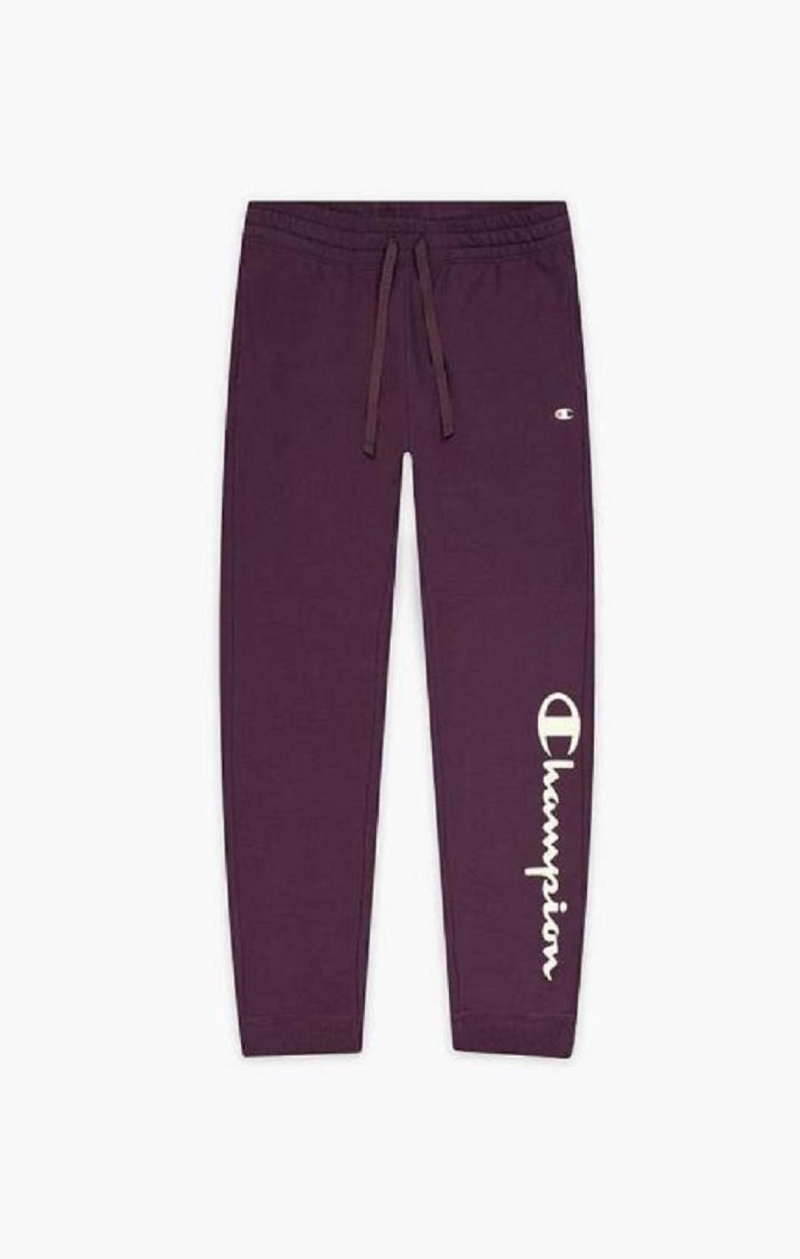 Dámské Jogger Kalhoty Champion Script Logo Fleece Joggers Tmavě Fialové | 2094-OATCI