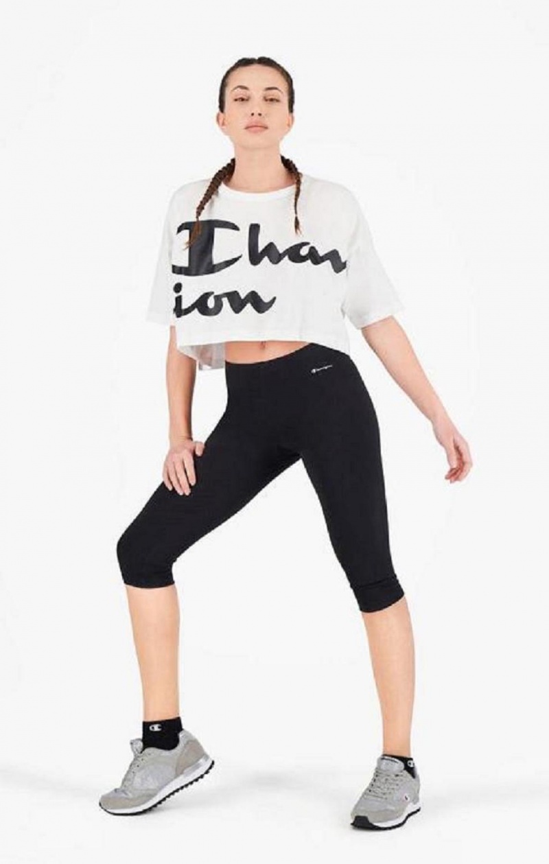 Dámské Jogger Kalhoty Champion Script Logo Stretch Bavlněné Leggings Černé | 2943-HWSKR