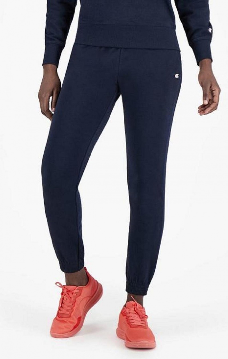 Dámské Jogger Kalhoty Champion Stretch Bavlněné Terry Joggers Tmavě Blankyt | 3501-OILNA