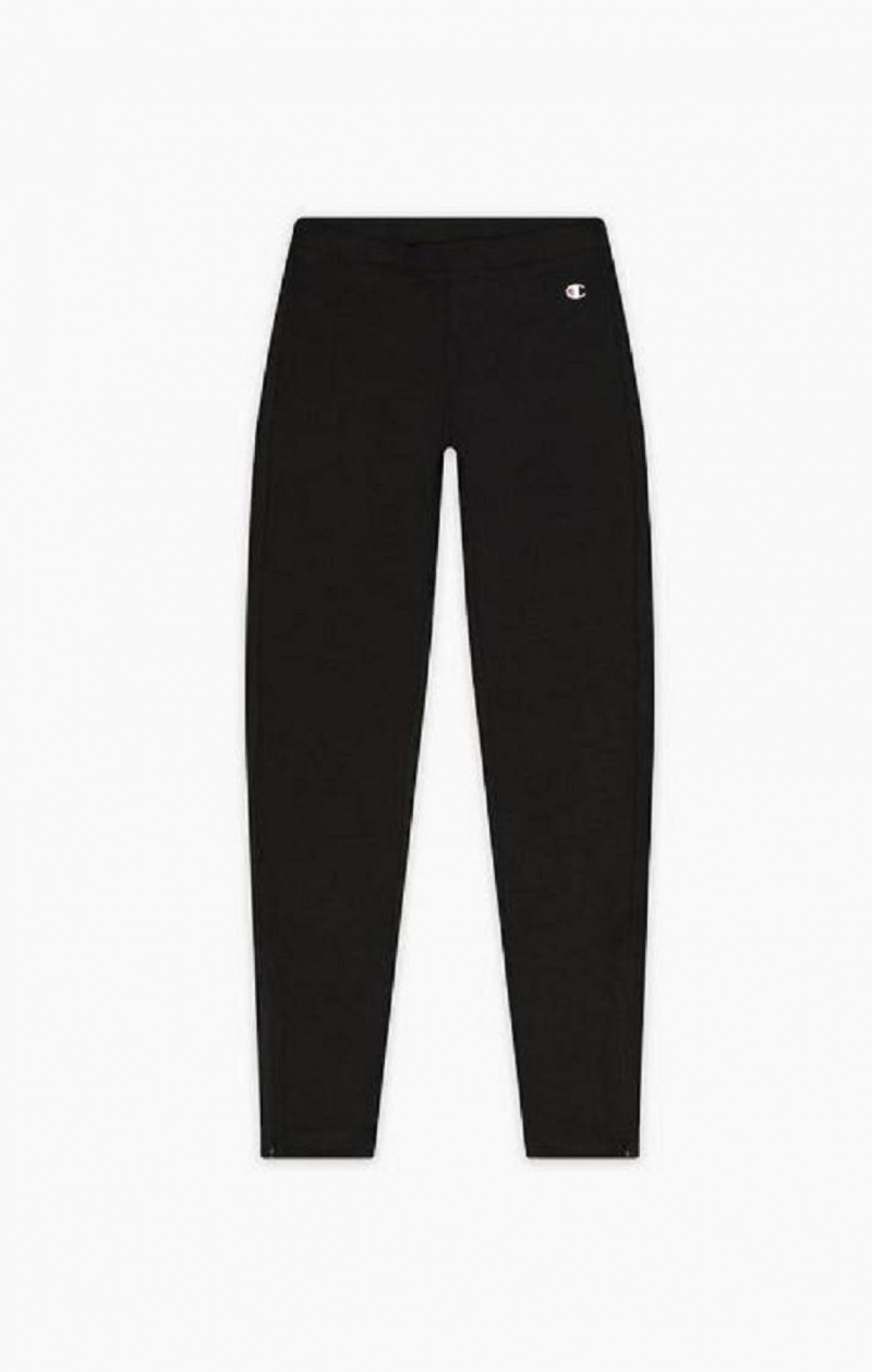 Dámské Jogger Kalhoty Champion Zip Detail Stretch Bavlněné Leggings Černé | 7914-IPZKD