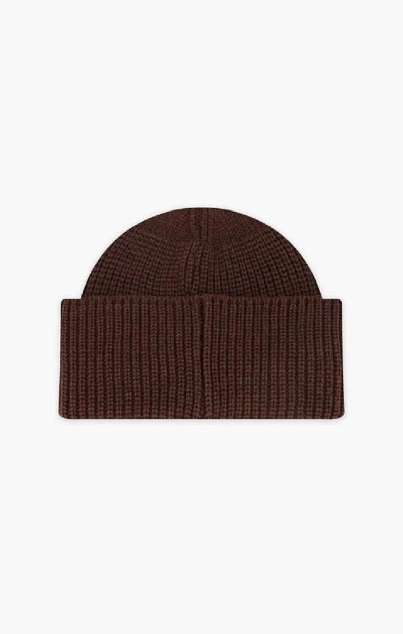 Dámské Klobouky Champion C Logo Patch Recycled Beanie Hat Hnědé | 1047-HXWSY