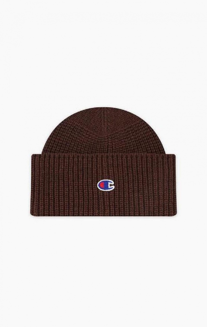 Dámské Klobouky Champion C Logo Patch Recycled Beanie Hat Hnědé | 1047-HXWSY