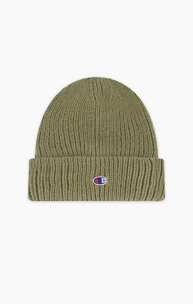 Dámské Klobouky Champion C Logo Patch Vysoké Beanie Hat Béžový | 9321-ZNRYF