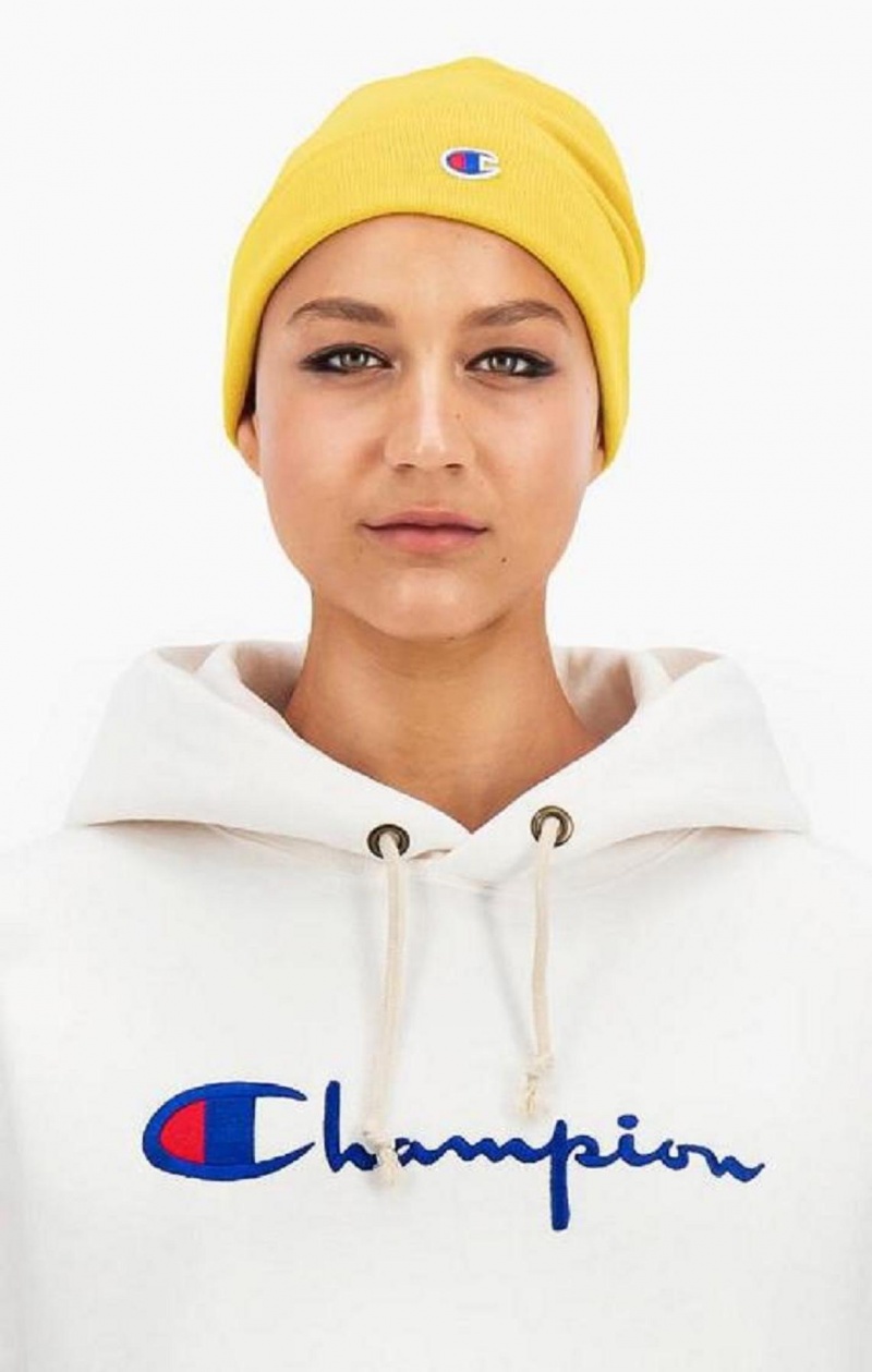 Dámské Klobouky Champion C Logo Recycled Yarn Beanie Hat Žluté | 8576-DLWHS