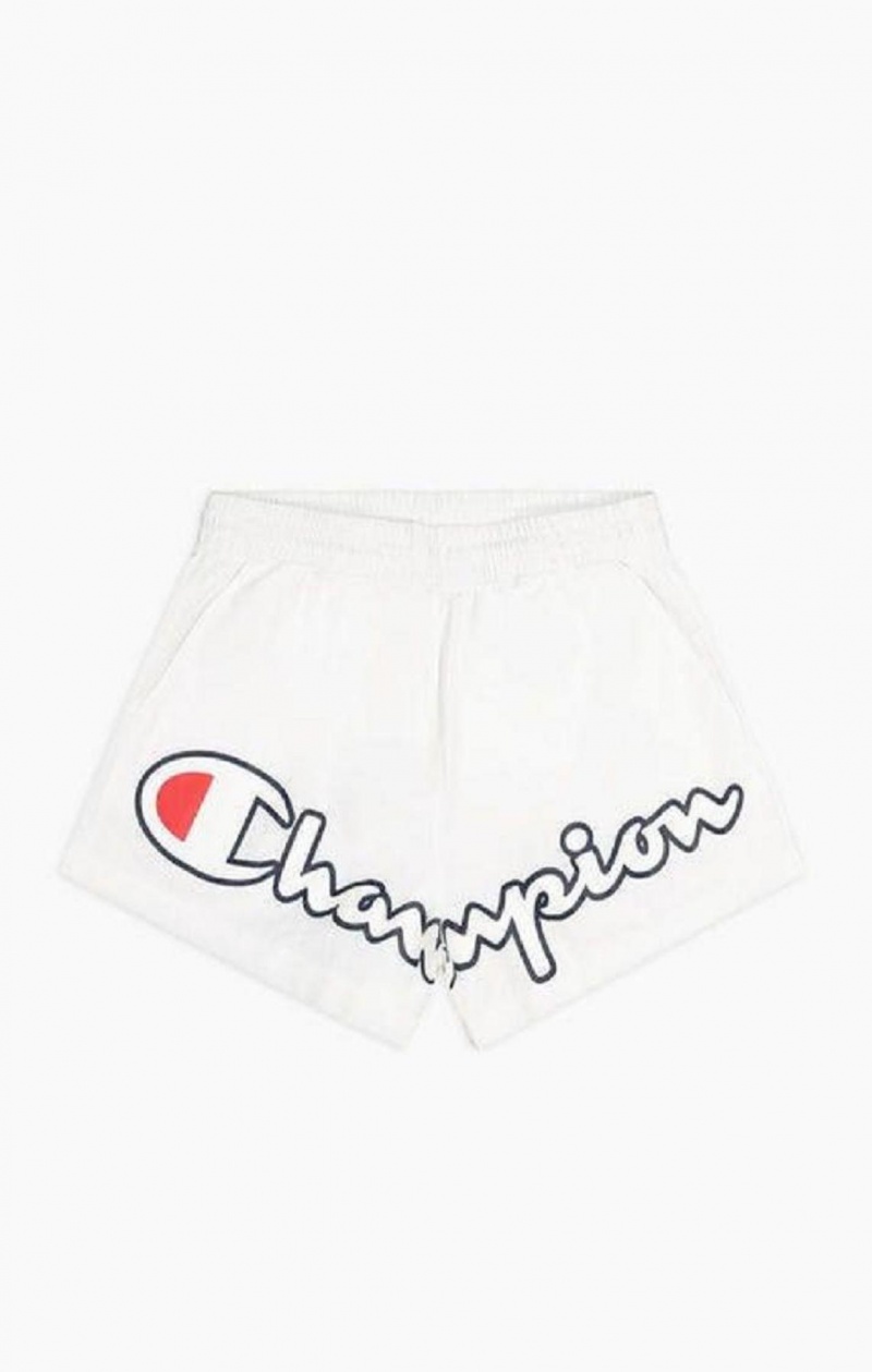 Dámské Kraťasy Champion Logo Leg Track Shorts Bílé | 3850-LDFGB