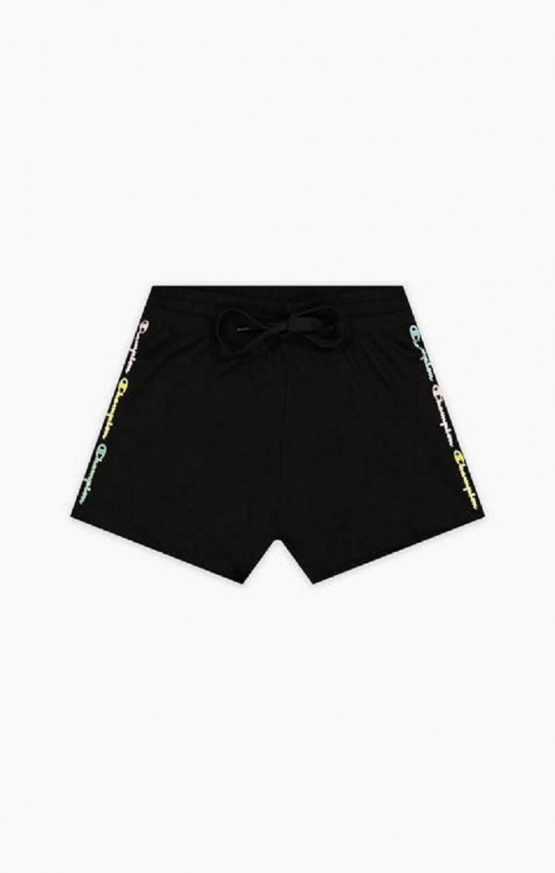 Dámské Kraťasy Champion Script Logo Print Shorts Černé | 2145-DHLFJ