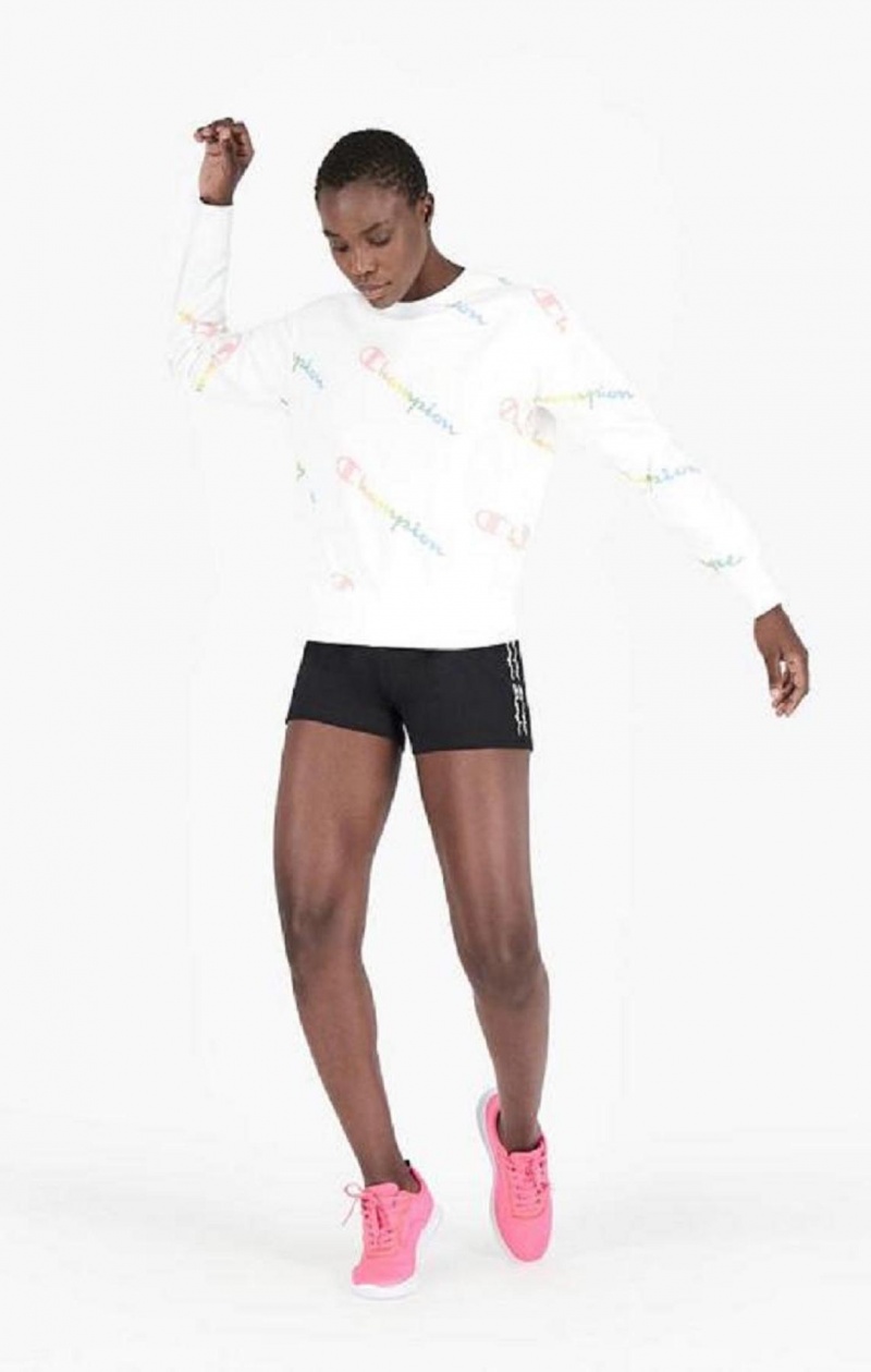 Dámské Kraťasy Champion Script Logo Print Shorts Černé | 2145-DHLFJ