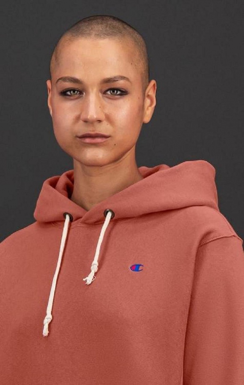 Dámské Mikina s Kapucí Champion C Logo Reverse Weave Hoodie Vínové | 8201-RQZKV