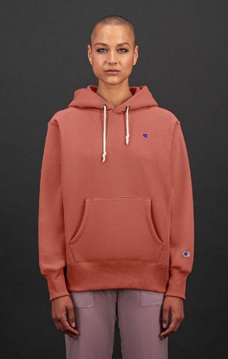 Dámské Mikina s Kapucí Champion C Logo Reverse Weave Hoodie Vínové | 8201-RQZKV