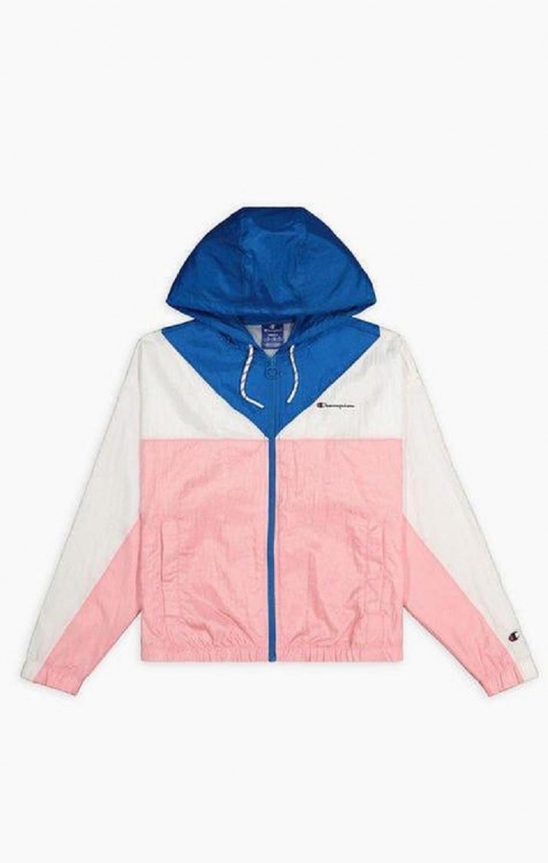 Dámské Mikina s Kapucí Champion Colour Block S Kapucí Track Jacket Růžové | 6190-HXIGM