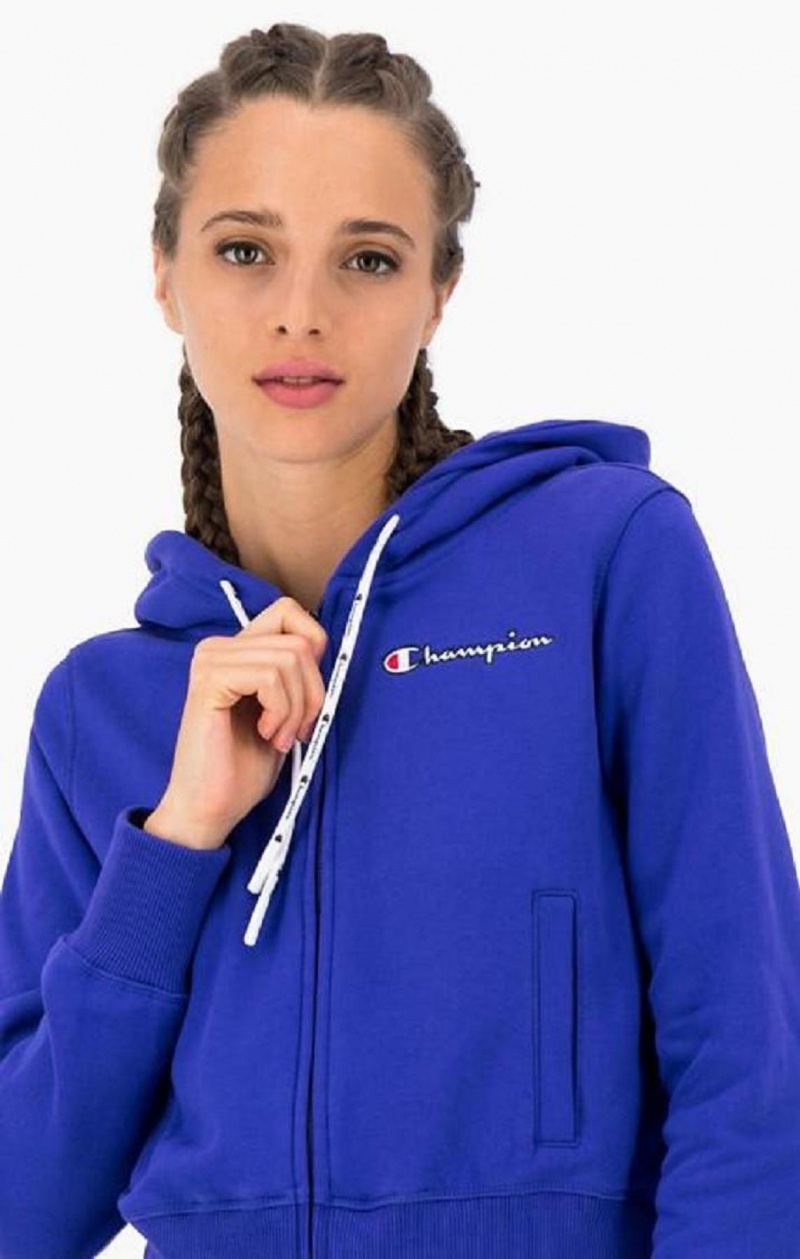 Dámské Mikina s Kapucí Champion Cropped Zip-Up S Kapucí Sweatshirt Blankyt | 1086-MAQRH