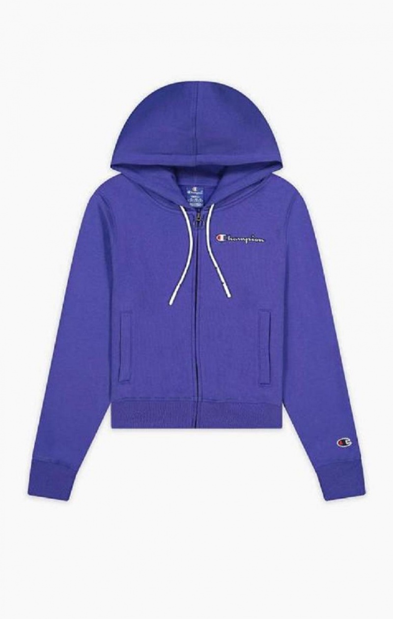 Dámské Mikina s Kapucí Champion Cropped Zip-Up S Kapucí Sweatshirt Blankyt | 1086-MAQRH