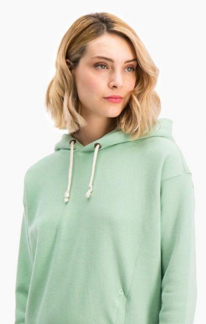 Dámské Mikina s Kapucí Champion Lehké Reverse Weave Oversized Hoodie Světle Zelene | 7543-SVIKZ