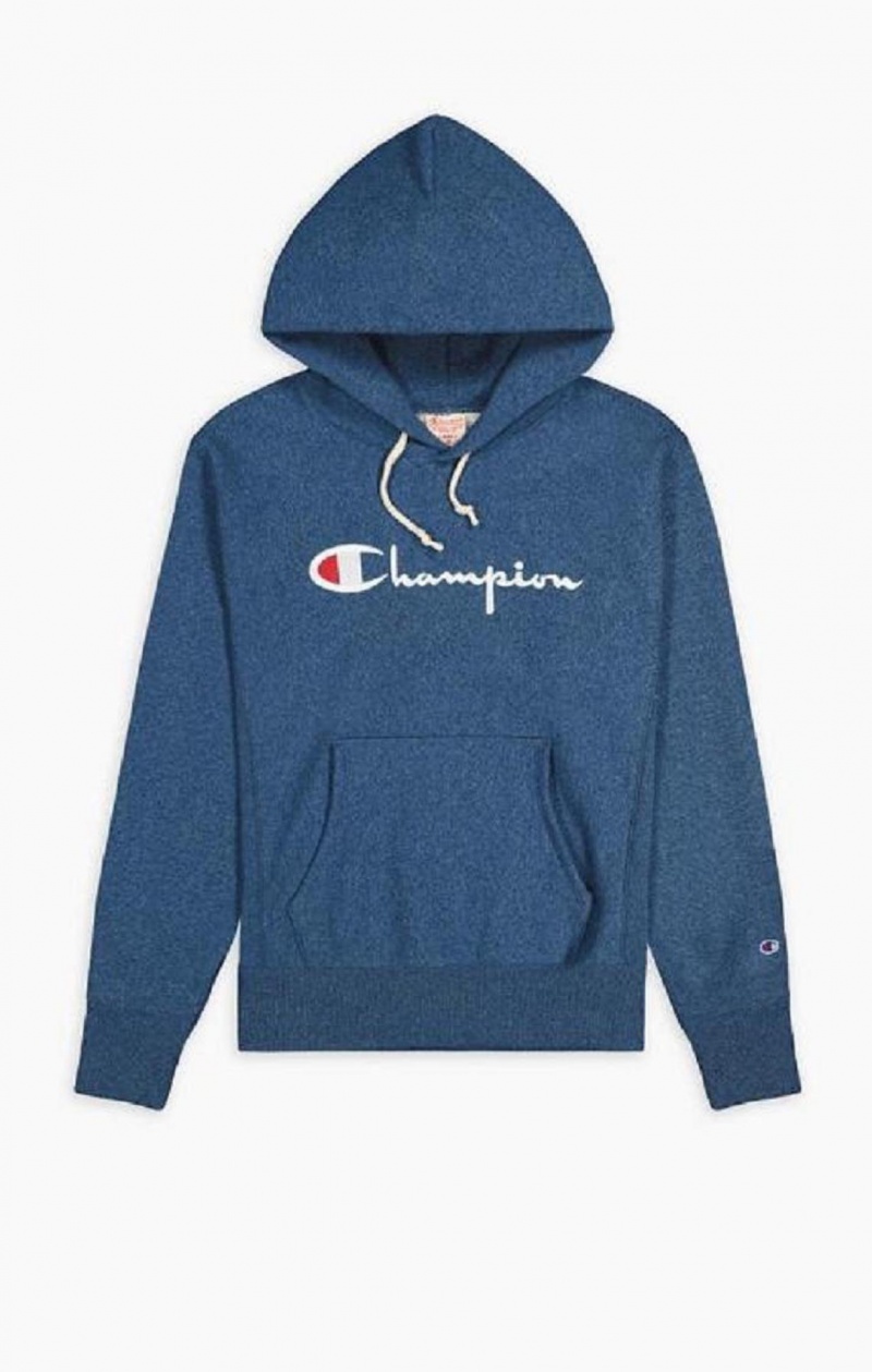 Dámské Mikina s Kapucí Champion Script Logo Reverse Weave Hoodie Tyrkysové | 4081-GHQXI