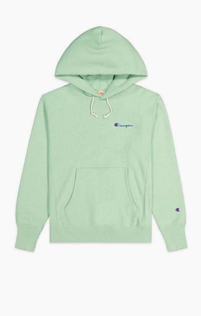 Dámské Mikina s Kapucí Champion Small Script Logo Hoodie Světle Zelene | 3289-AIVBD