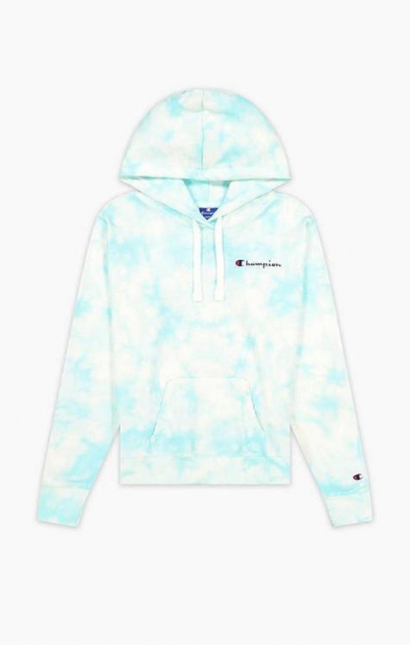 Dámské Mikina s Kapucí Champion Tie Dye Digitální Print Hoodie Světle Blankyt | 2876-FUMYK