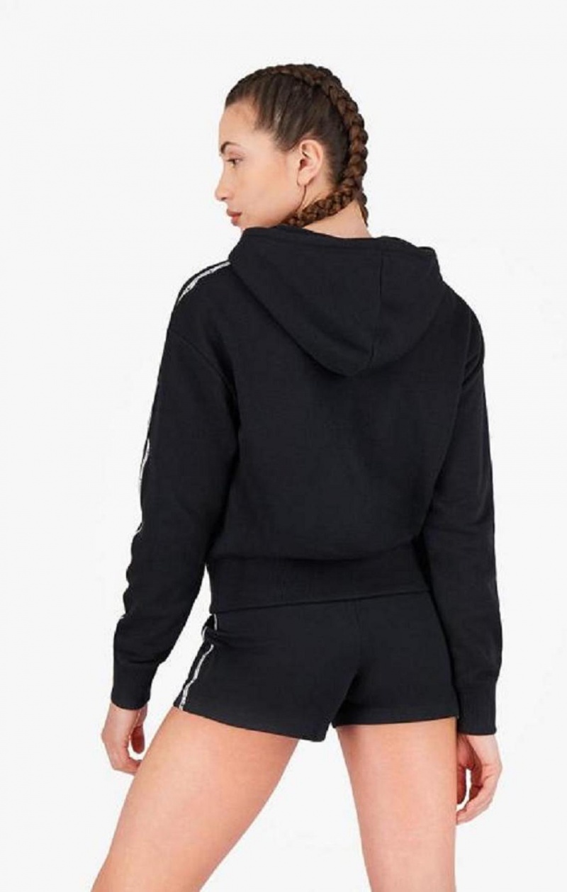 Dámské Mikina s Kapucí Champion USA Cropped Hoodie Černé | 4860-IANMS