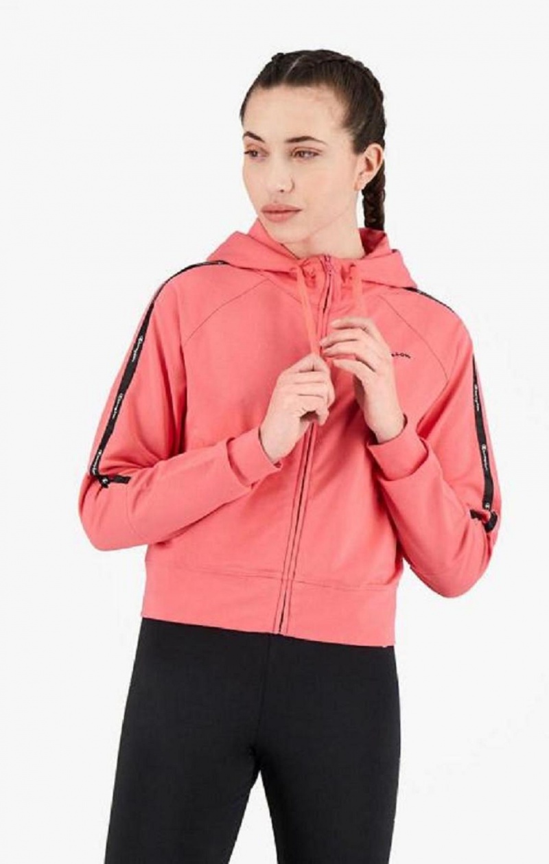 Dámské Mikina s Kapucí Champion Zip-Up Hoodie + Leggings Tracksuit Růžové | 5842-JHTOM