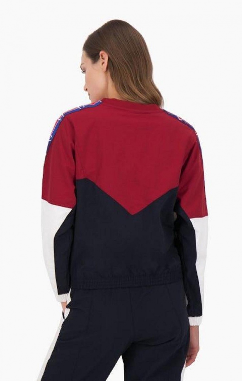 Dámské Mikiny Champion Colour Block Track Sweatshirt Vínové | 7548-OXKED