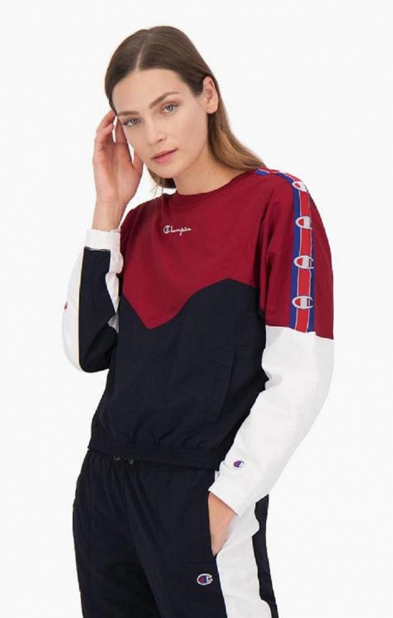 Dámské Mikiny Champion Colour Block Track Sweatshirt Vínové | 7548-OXKED