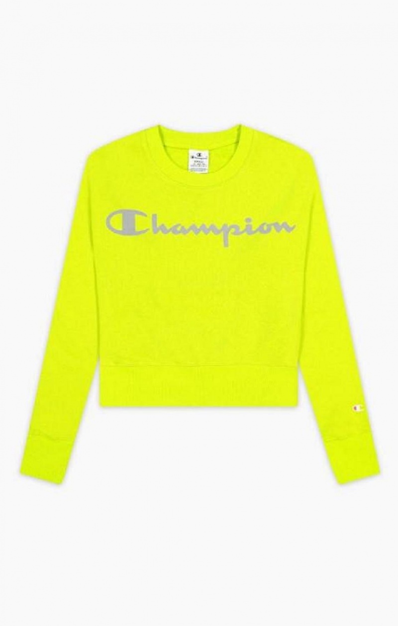 Dámské Mikiny Champion Reflective Logo Fleece Sweatshirt Olivy Zelené Zelene | 6194-ZWYXQ