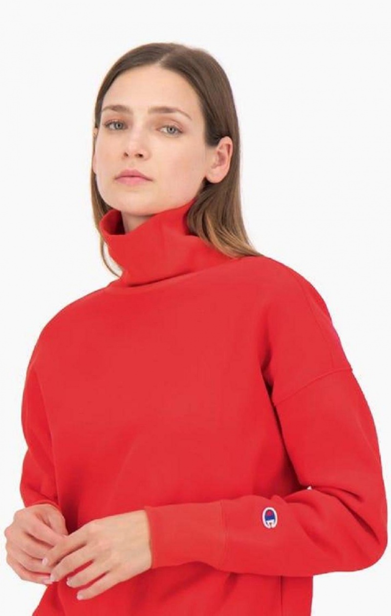 Dámské Mikiny Champion Roll Neck Reverse Weave Sweatshirt Černé | 7023-RZTSL