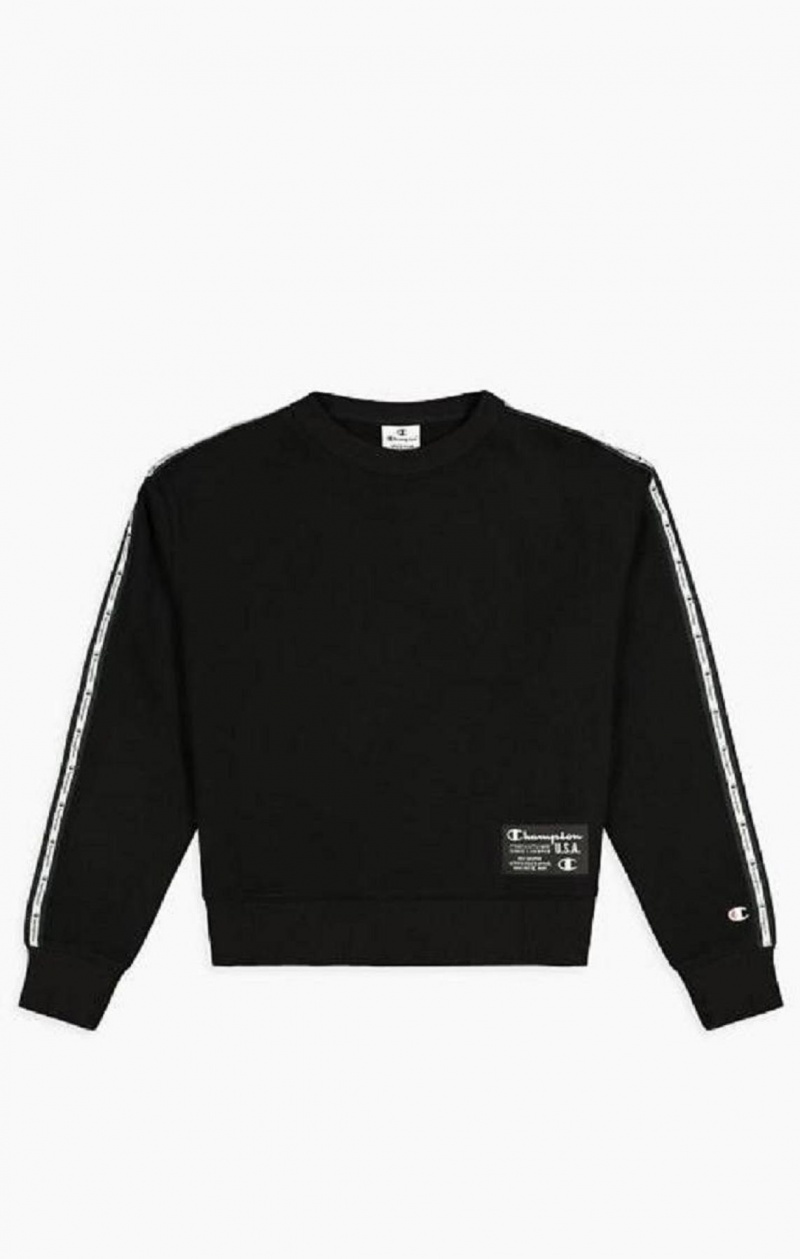 Dámské Mikiny Champion USA Cropped Sweatshirt Černé | 8097-LZFOY