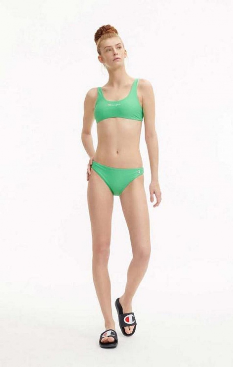 Dámské Plavky Champion Reversible 'C' Logo Patch Bikiny Bottoms Zelene | 4816-ZEDGW