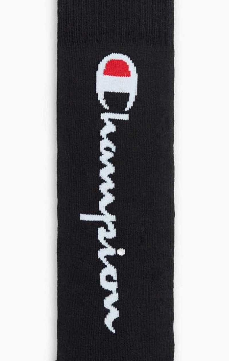 Dámské Ponožky Champion Knee-High Script Logo Tube Socks Černé | 0896-DXFJW