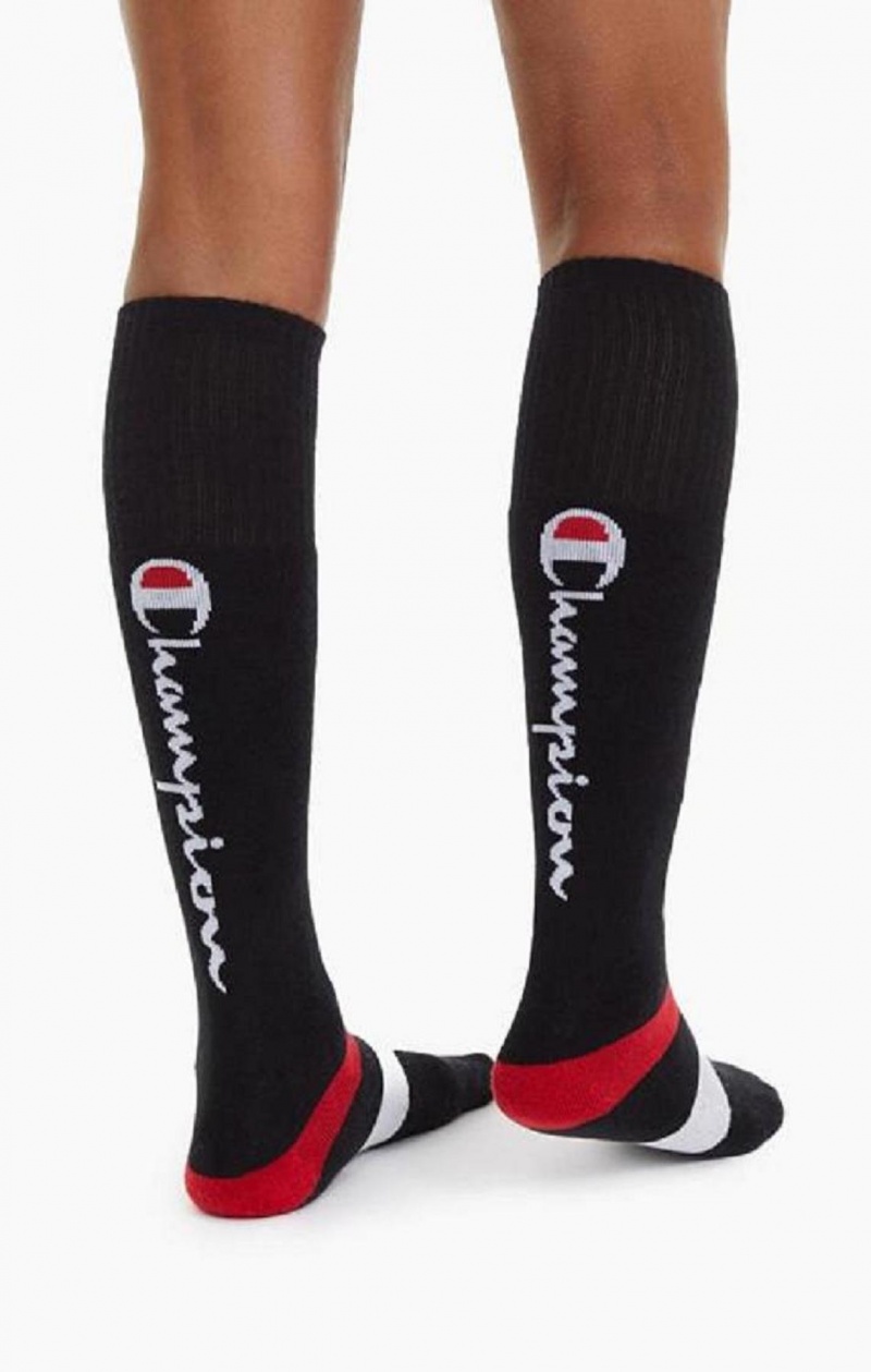 Dámské Ponožky Champion Knee-High Script Logo Tube Socks Černé | 0896-DXFJW