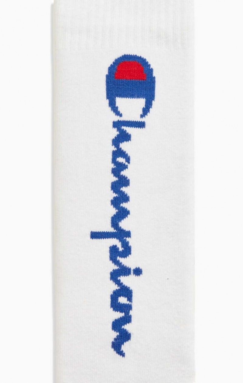 Dámské Ponožky Champion Knee-High Script Logo Tube Socks Bílé | 5231-LGQEO