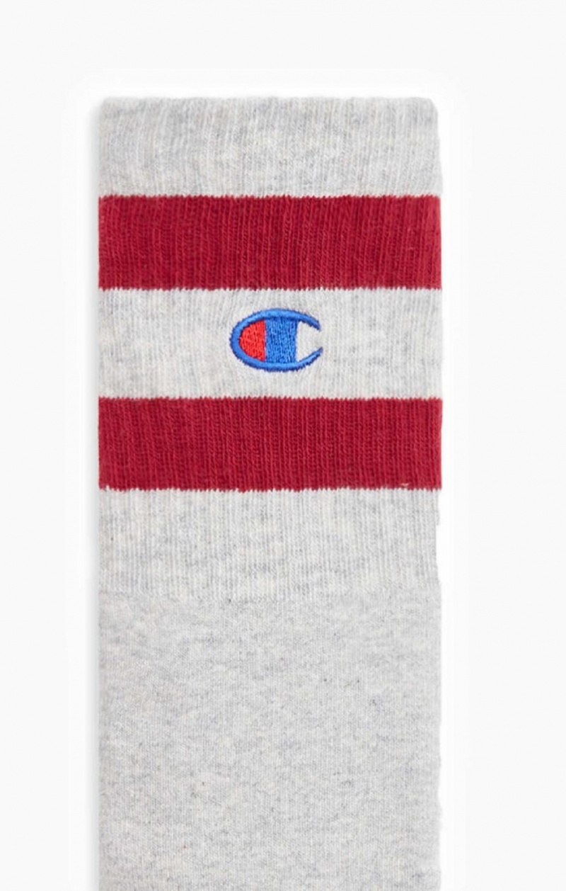 Dámské Ponožky Champion Tube Stripe Crew Socks Světle Šedé | 4512-FRAIU