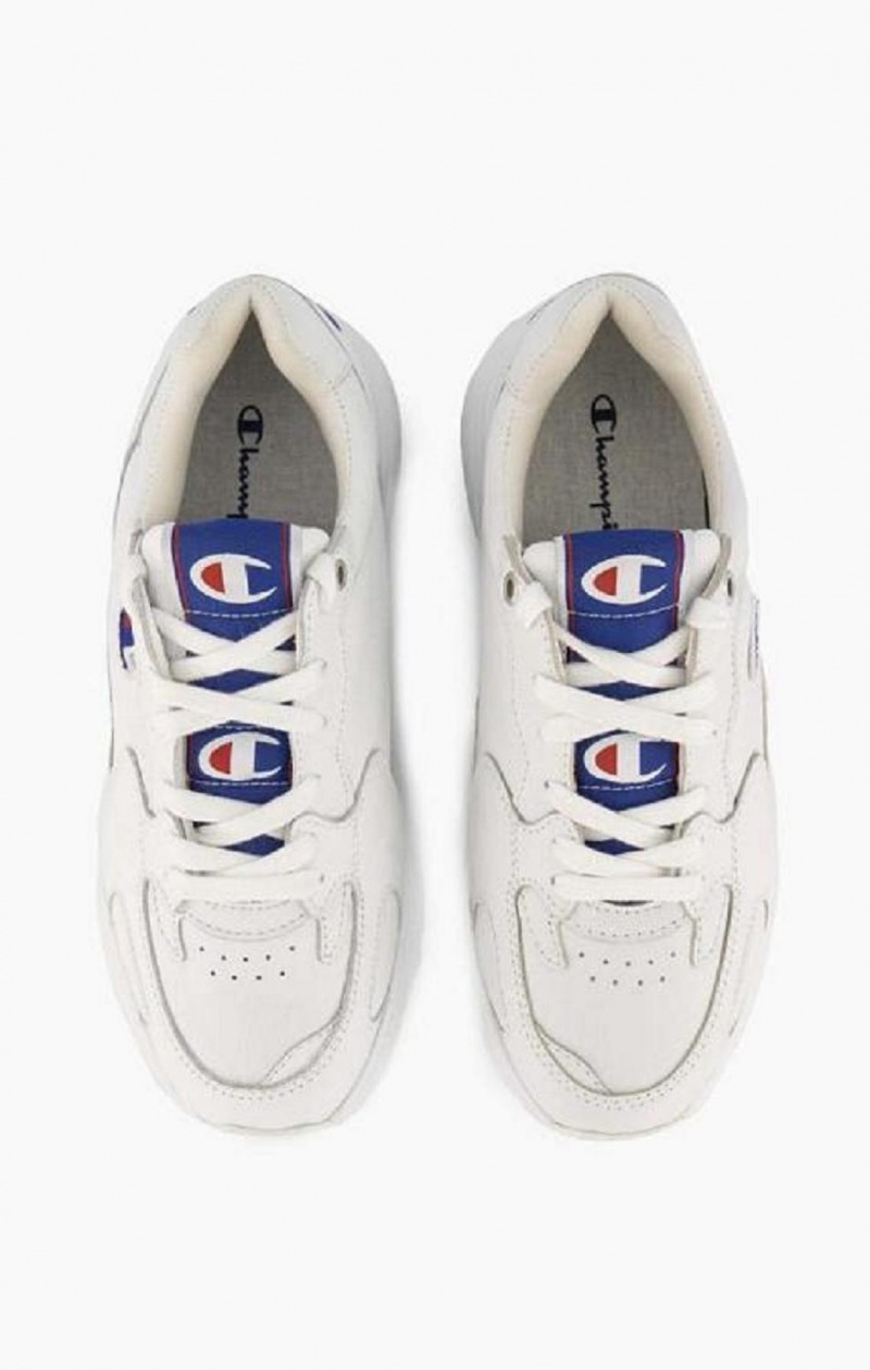 Dámské Sportovní Boty Champion Embroidered Logo Læder Trainers Bílé | 0234-BTGJR