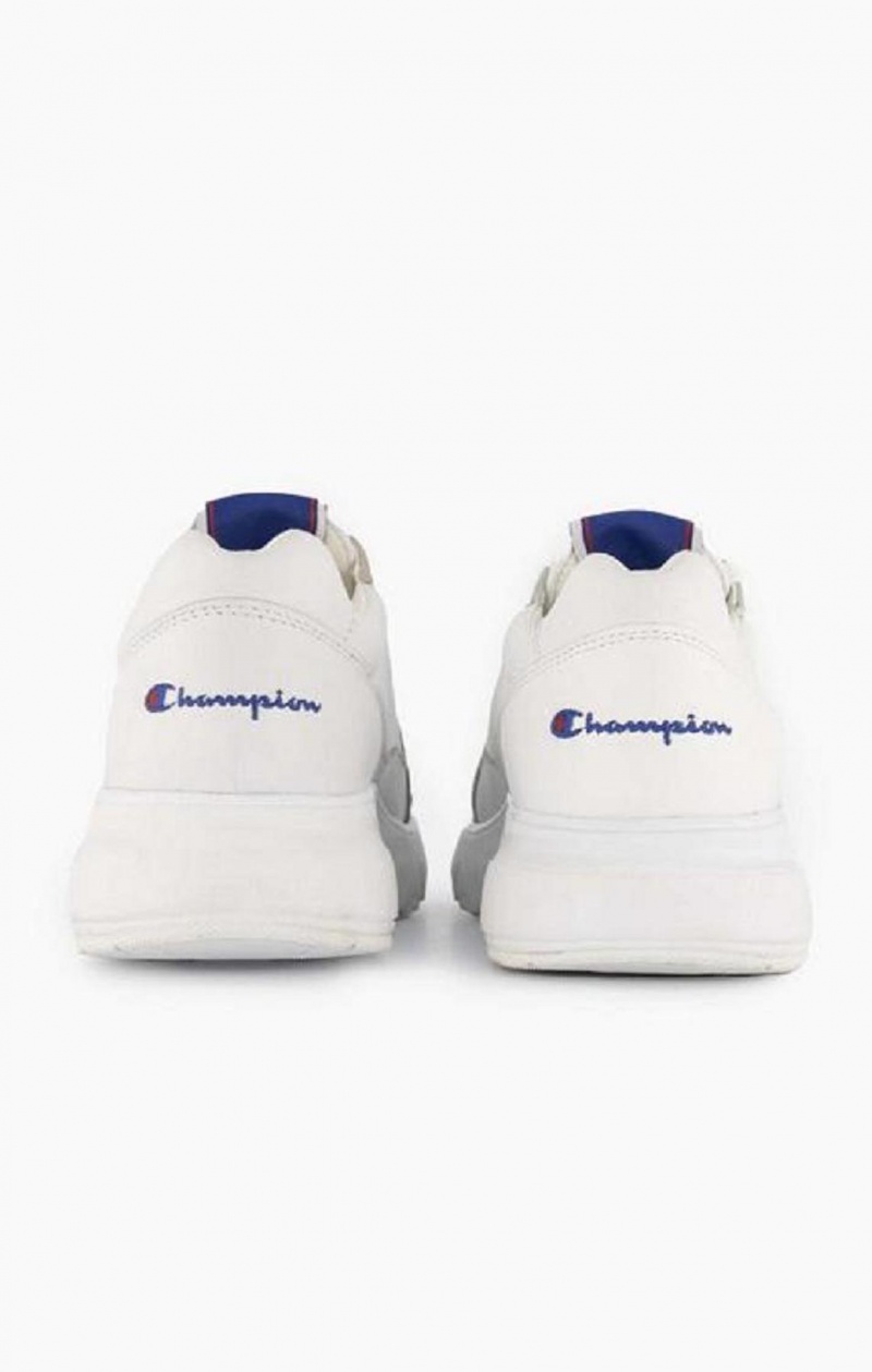 Dámské Sportovní Boty Champion Embroidered Logo Læder Trainers Bílé | 0234-BTGJR