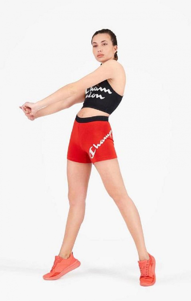 Dámské Sportovní Podprsenka Champion Script Logo Print Racer Back Sports Bra Černé | 3051-ZICTJ