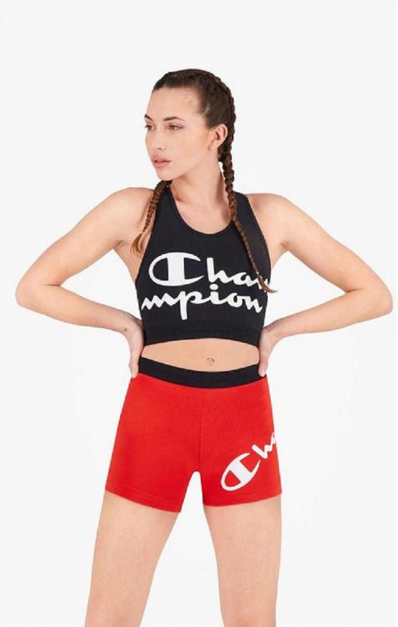 Dámské Sportovní Podprsenka Champion Script Logo Print Racer Back Sports Bra Černé | 3051-ZICTJ