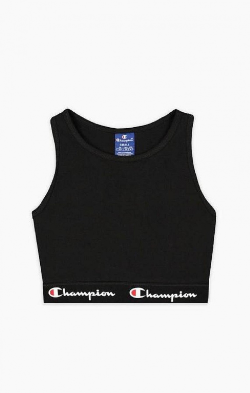 Dámské Sportovní Podprsenka Champion Script Logo Pasem Racer Back Sports Bra Černé | 1706-VUCHG