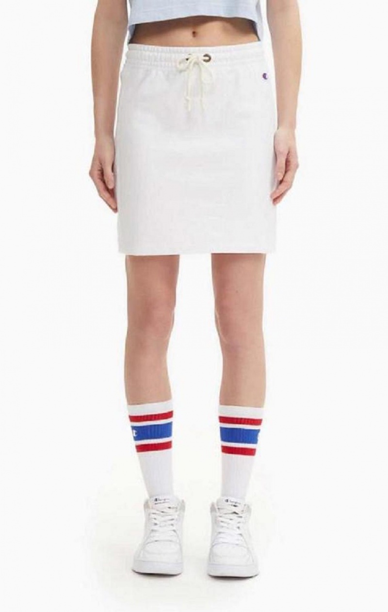 Dámské Sukně Champion Stretch Reverse Weave Sweat Skirt Bílé | 3248-AZWNH