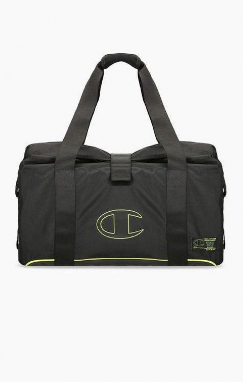 Dámské Tašky Champion Roll Top Neon Outline C Logo Duffle Bag Černé | 4138-OJQGA