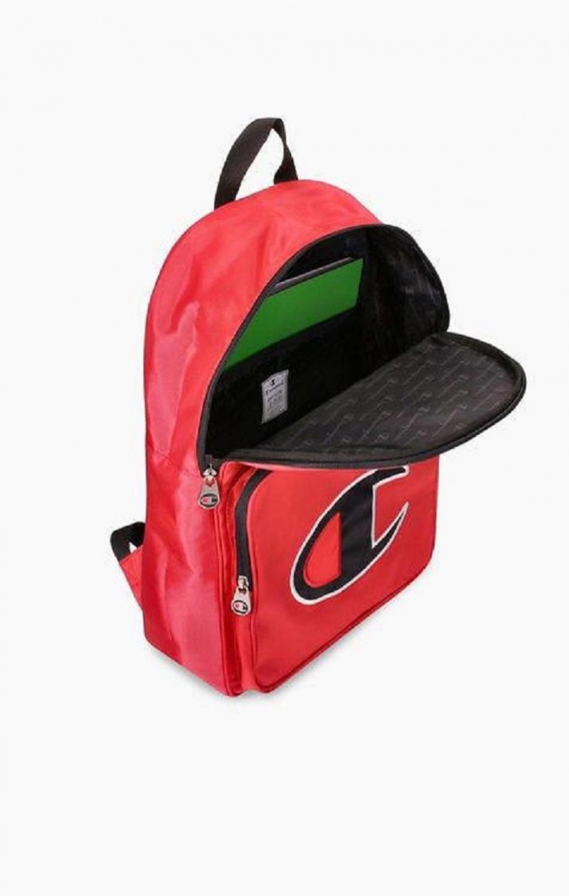 Dámské Tašky Champion Satin C Logo Patch Zipped Backpack Červené | 8561-ZKQGC