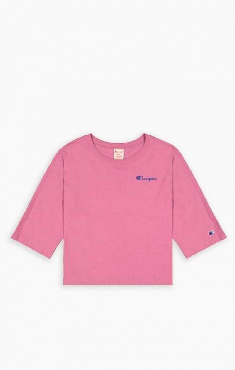 Dámské Tričko Champion Cropped Script Logo T-Shirt Červené | 4172-KICER