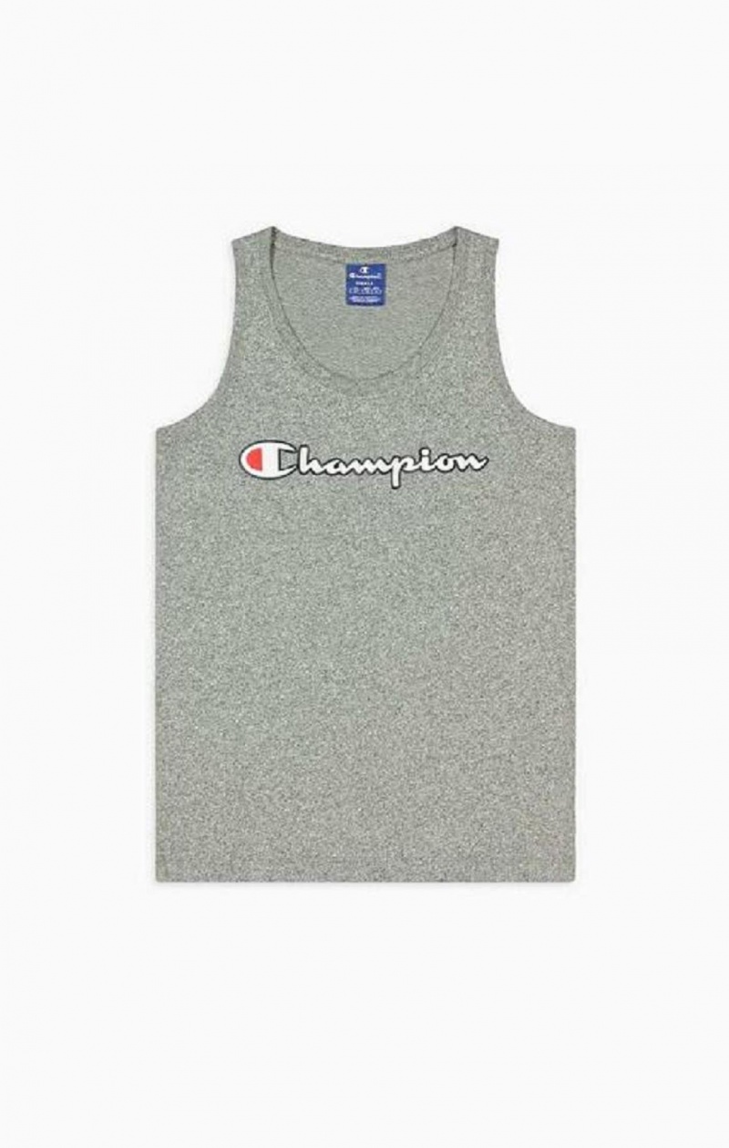 Dámské Tričko Champion Script Logo Tank Top Tmavě Šedé | 7258-LUIVR