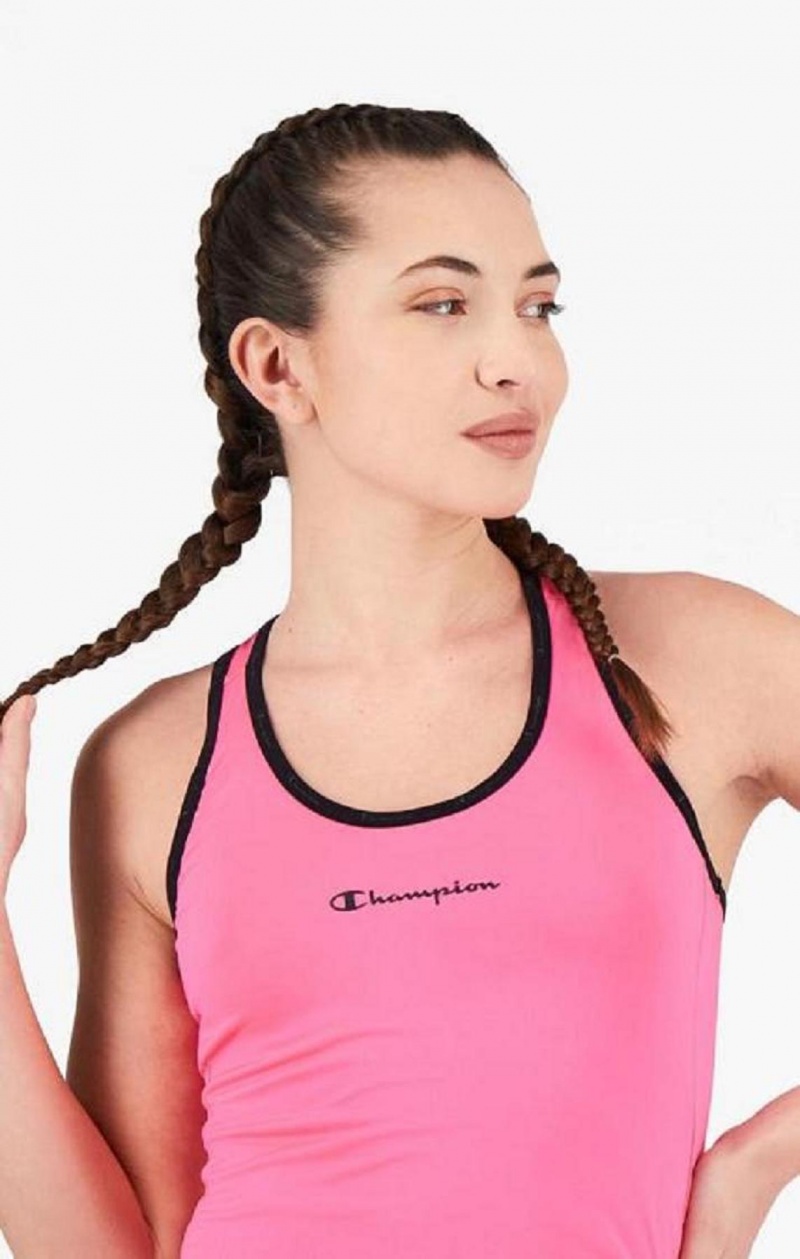 Dámské Tričko Champion Script Logo Tréninková Vest Fuchsie | 8693-VPUAI