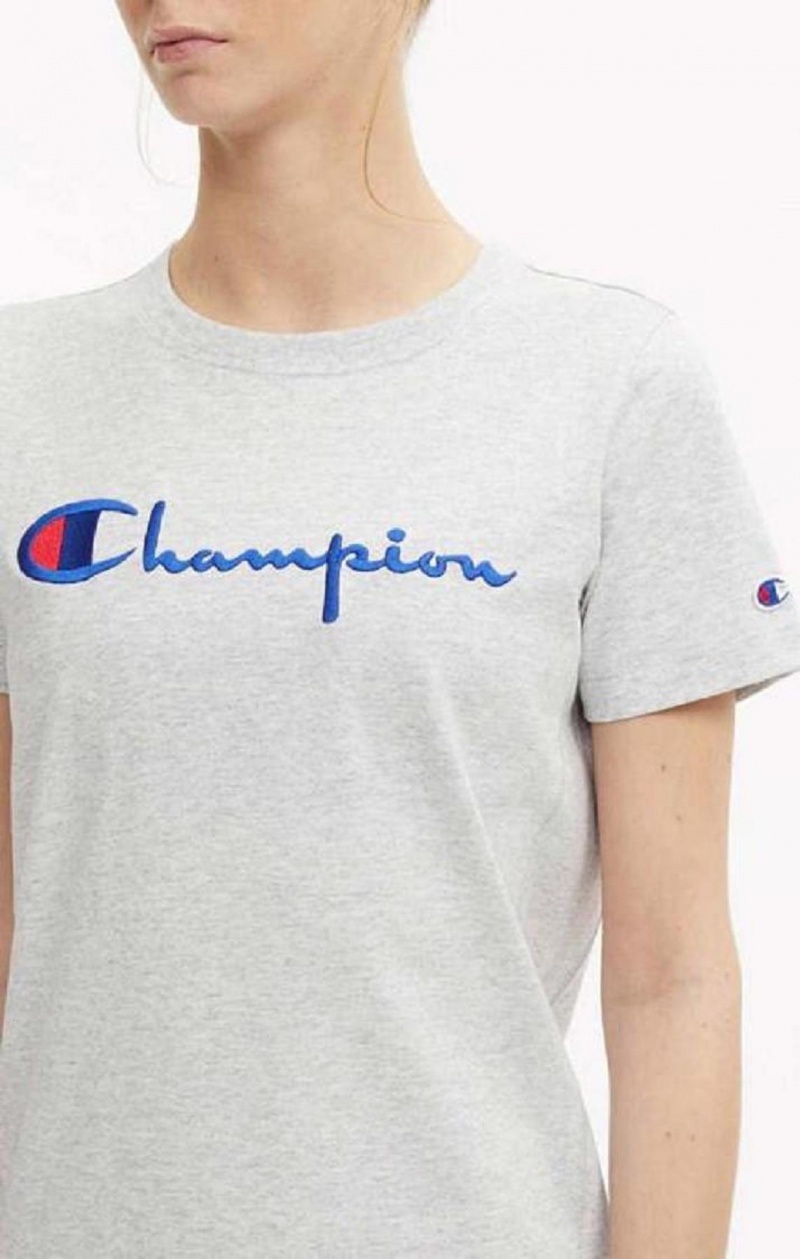 Dámské Šaty Champion Script Logo Midi T-Shirt Šaty Světle Šedé | 0847-BXRGL