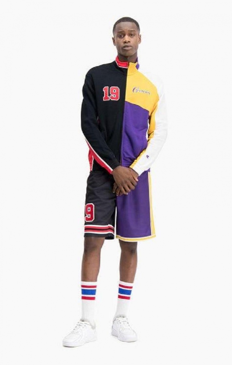 Pánské Bundy Champion NBMIX Patchwork 'Champion 19' Basketball Jacket Černé | 8597-TPWIL