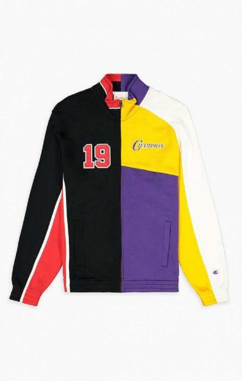 Pánské Bundy Champion NBMIX Patchwork 'Champion 19' Basketball Jacket Černé | 8597-TPWIL