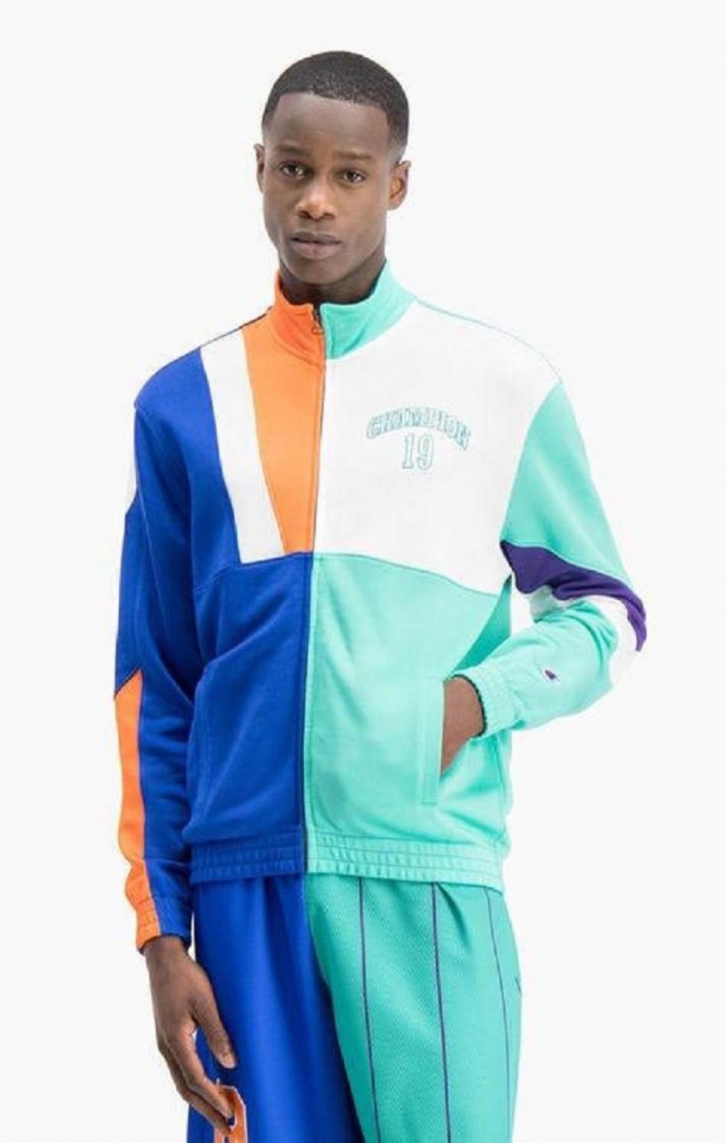 Pánské Bundy Champion NBMIX Patchwork 'Champion 19' Basketball Jacket Blankyt | 7412-JUGXQ