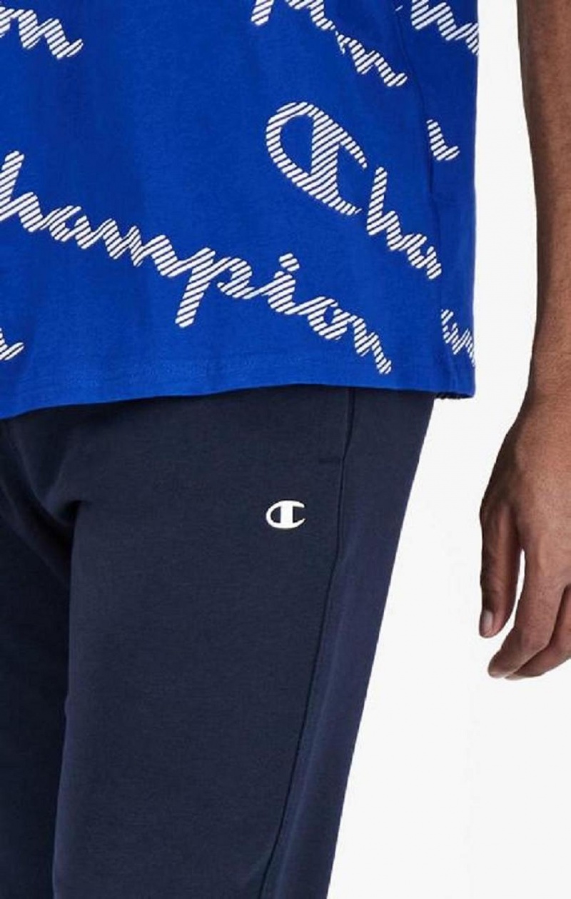 Pánské Jogger Kalhoty Champion C Logo Detail Cuffed Joggers Tmavě Blankyt | 7928-IMJPN