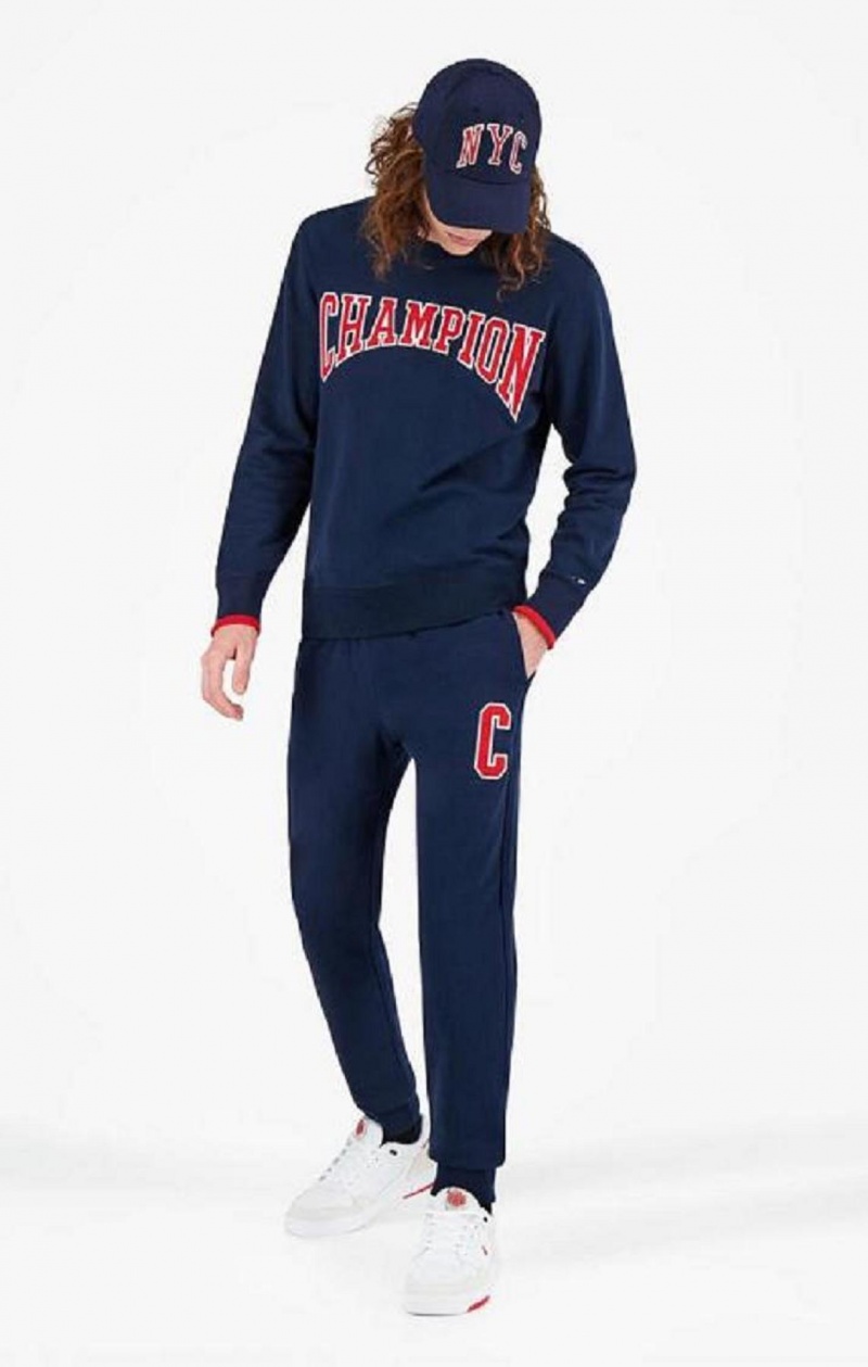 Pánské Jogger Kalhoty Champion Collegiate C Logo Joggers Tmavě Tyrkysové | 9850-ILVHZ